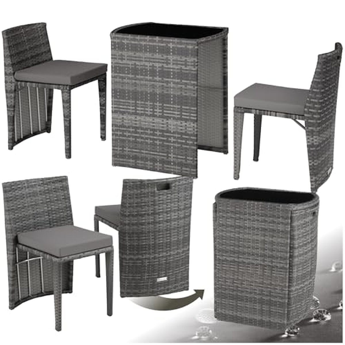 Test : ensemble salon de jardin encastrable TecTake® pour terrasse