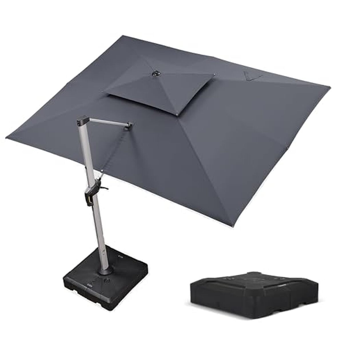 Test : parasol déporté Purple Leaf 3 x 4 m à toit double rotatif 360°