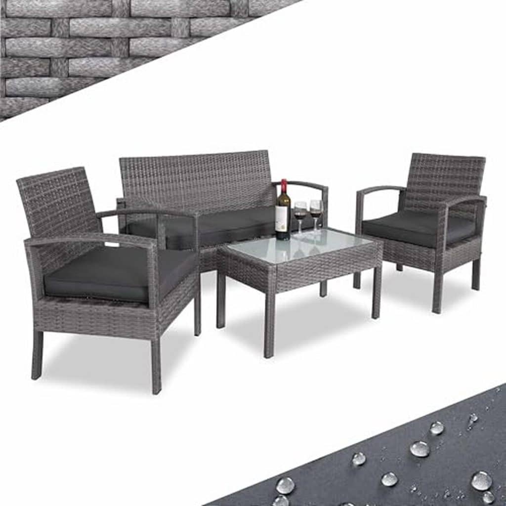 Test : salon de jardin Casaria en polyrotin pour 4 personnes