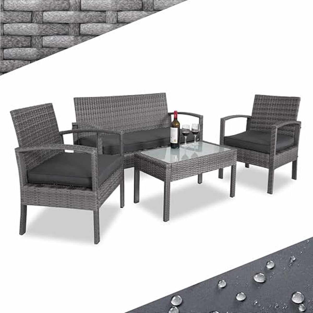 Test : salon de jardin Casaria en polyrotin pour 4 personnes