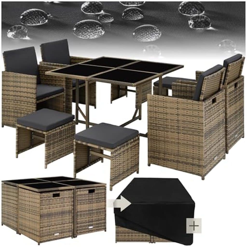 Test salon de jardin Tectake en rotin : confort et style extérieur