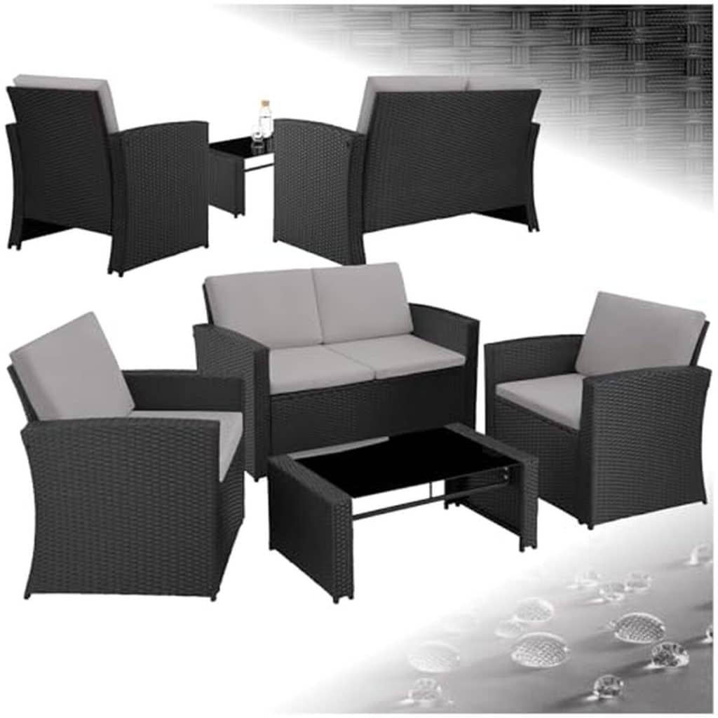 Test : salon de jardin TecTake® en résine tressée 4 places