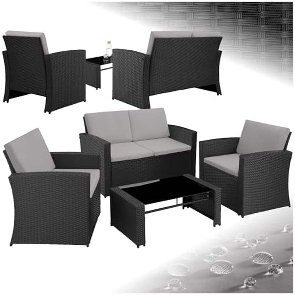Test : salon de jardin TecTake® en résine tressée 4 places
