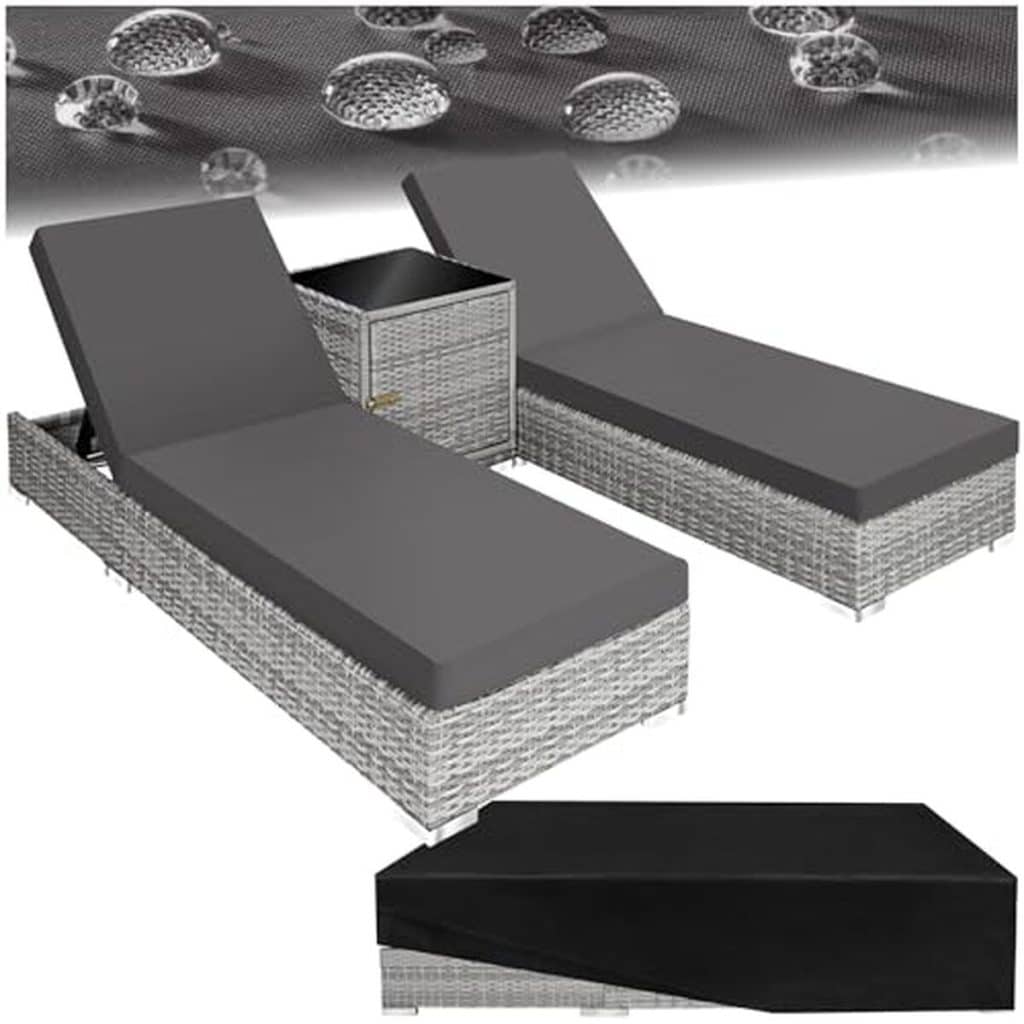 Test : tectake chaise longue gris clair avec table en aluminium