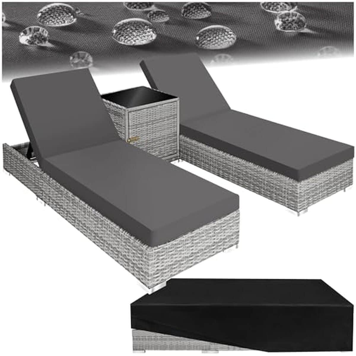 Test : tectake chaise longue gris clair avec table en aluminium