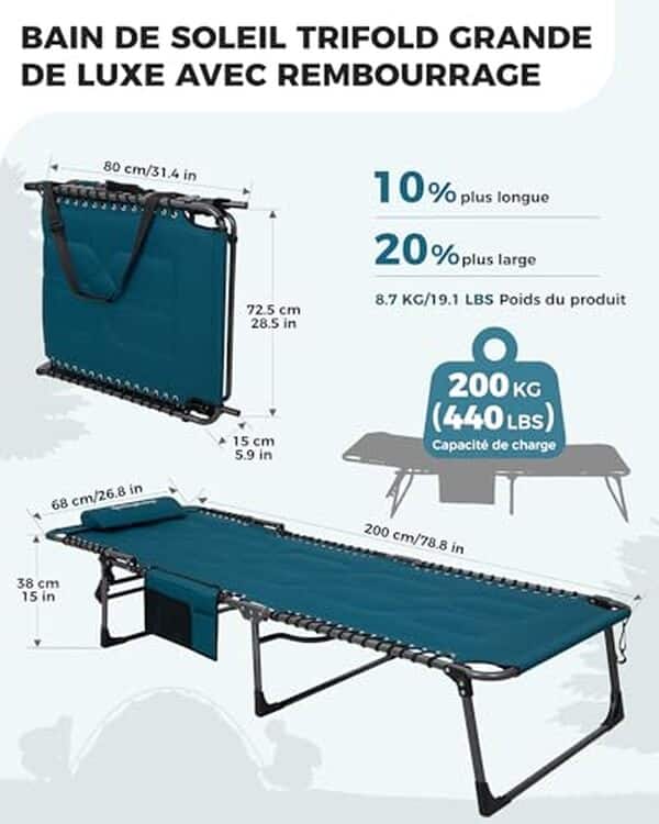 Découvrez notre test complet de la chaise longue KingCamp XL : un modèle pliable alliant confort et robustesse pour vos moments de détente en extérieur.