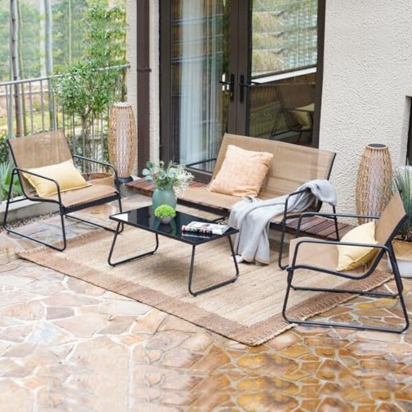 Découvrez notre test du mobilier d'extérieur Grand patio : un ensemble élégant et résistant en 4 pièces pour votre jardin ou balcon, alliant style et durabilité