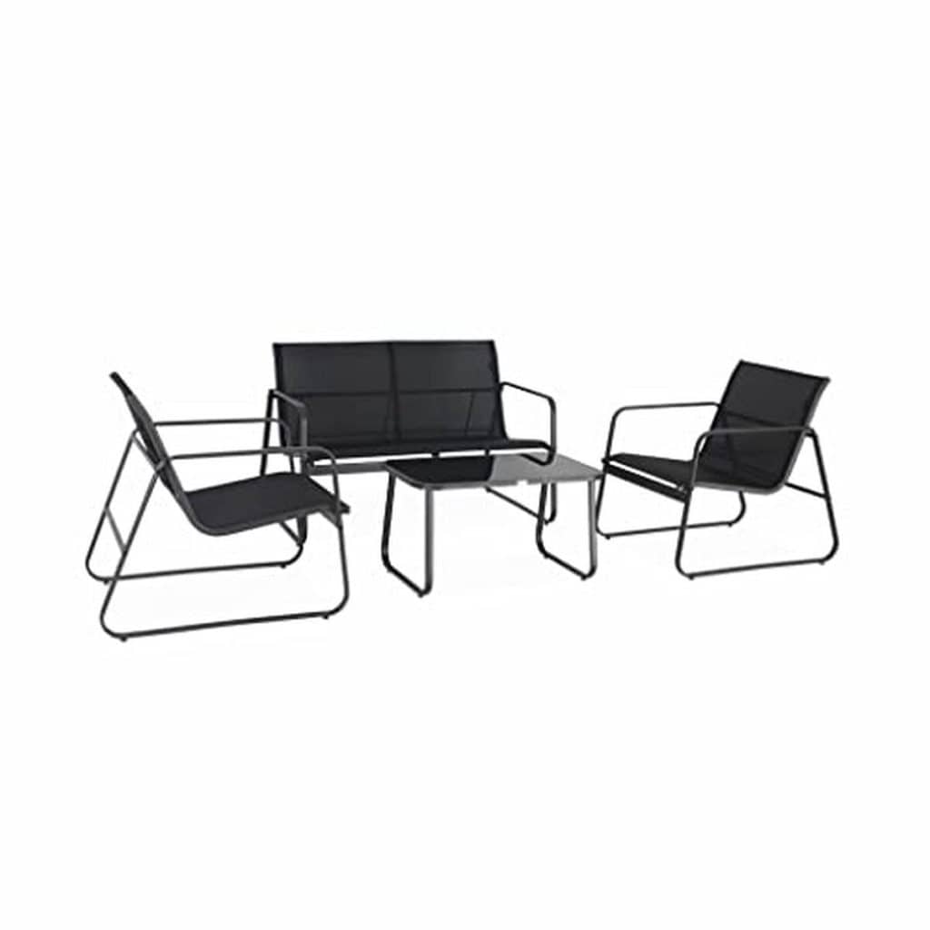 Avis : salon de jardin design en métal et textilène noir