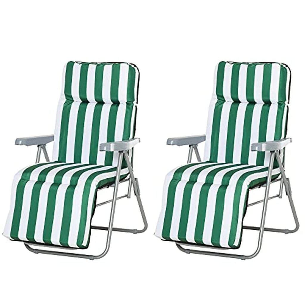 Test : chaise longue pliable Outsunny verte et blanche