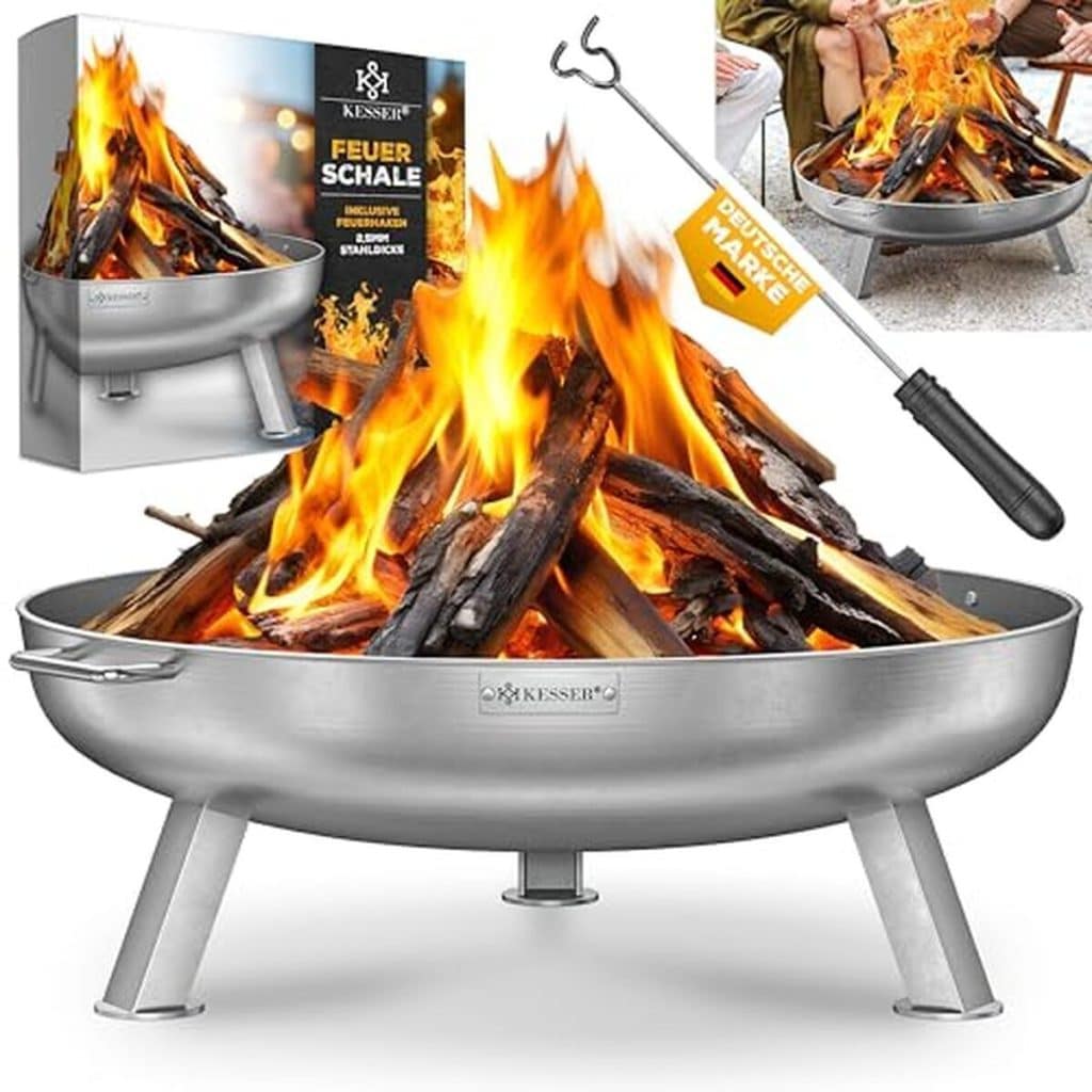 Test du brasero KESSER : acier inoxydable 80 cm pour jardin et terrasse