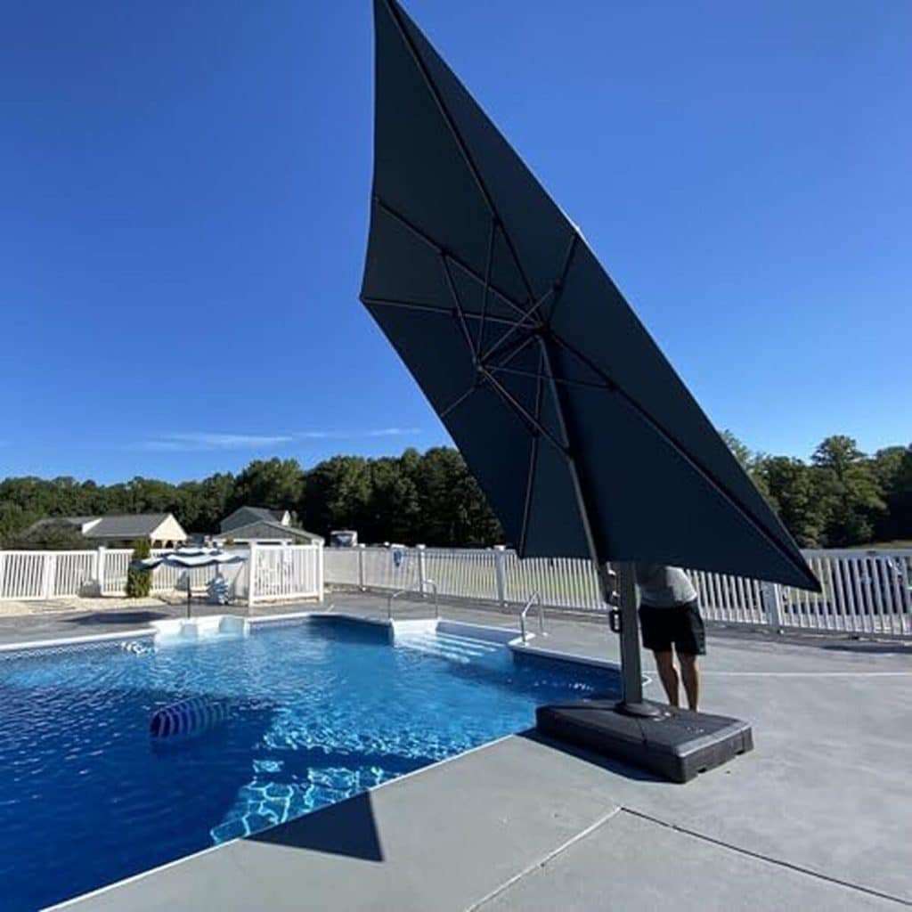 Test du parasol déporté Purple Leaf 3x4 m, protection solaire UPF50+
