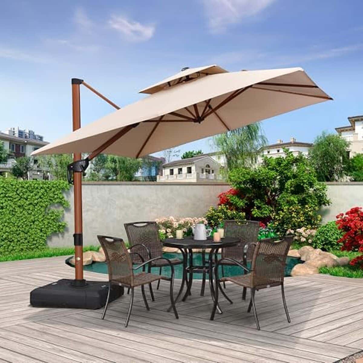 Test du parasol déporté Purple Leaf inclinable 360°