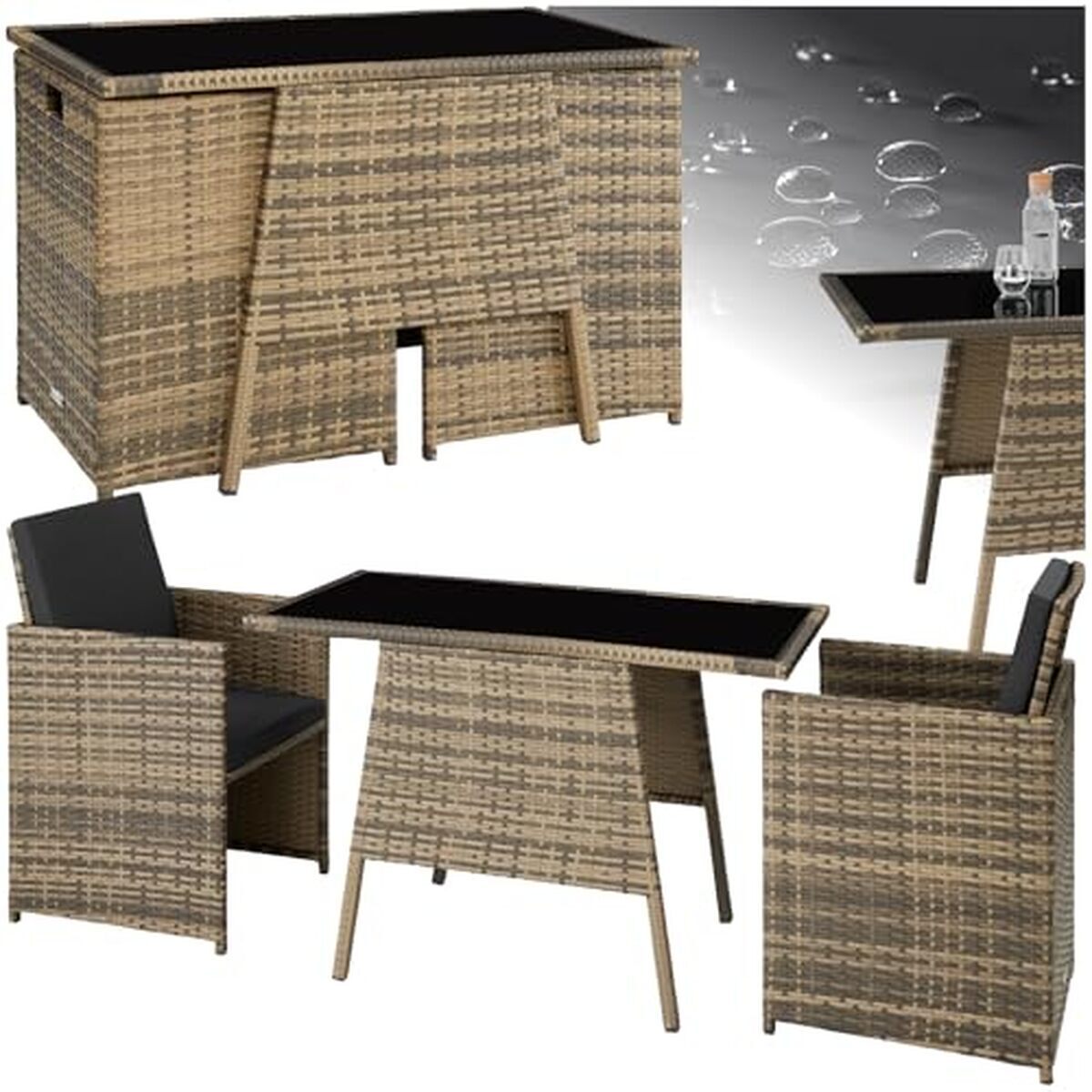 Test : salon de jardin encastrable TecTake 2 personnes
