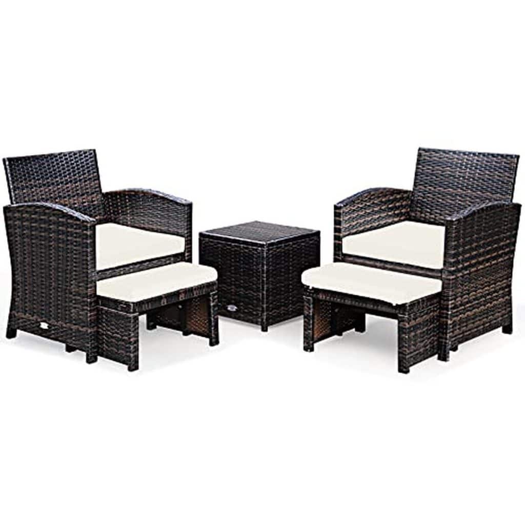 Test : salon de jardin Giantex pour 2-4 personnes en résine, blanc