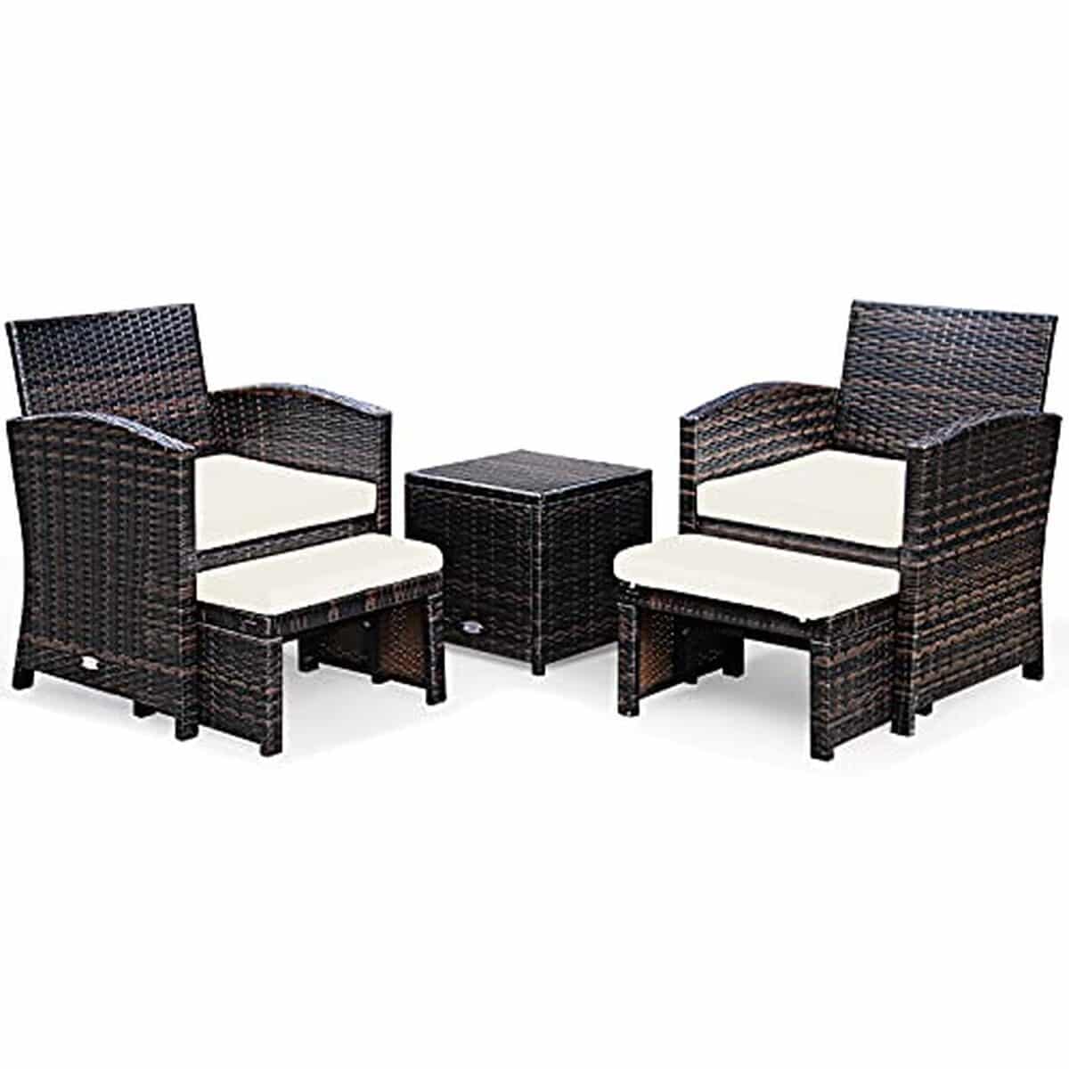 Test : salon de jardin Giantex pour 2-4 personnes en résine, blanc