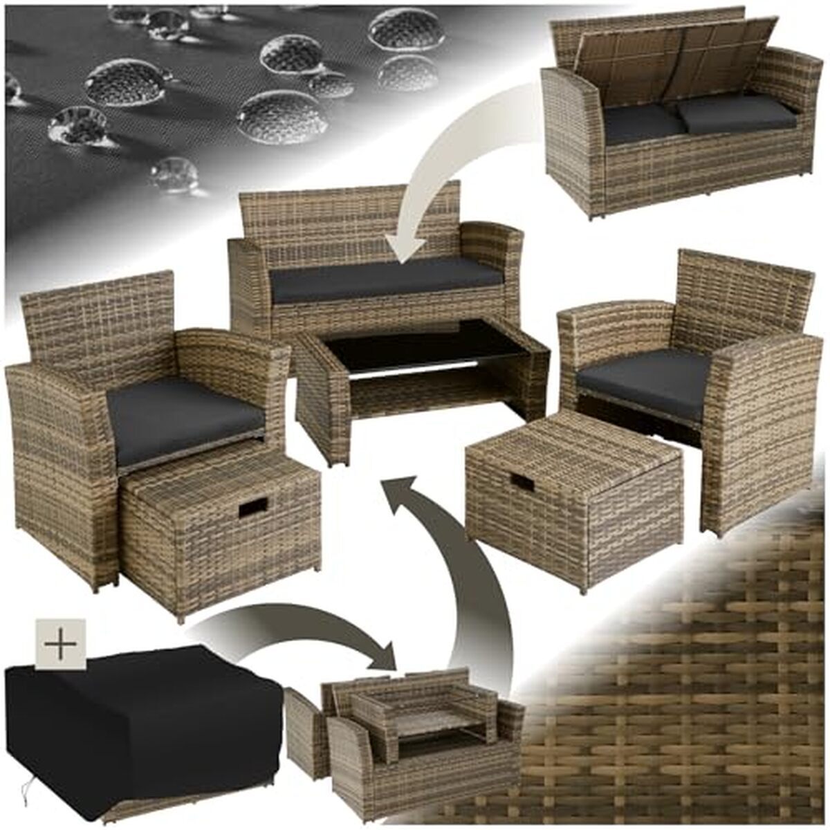 Test : salon de jardin TecTake® en poly rotin