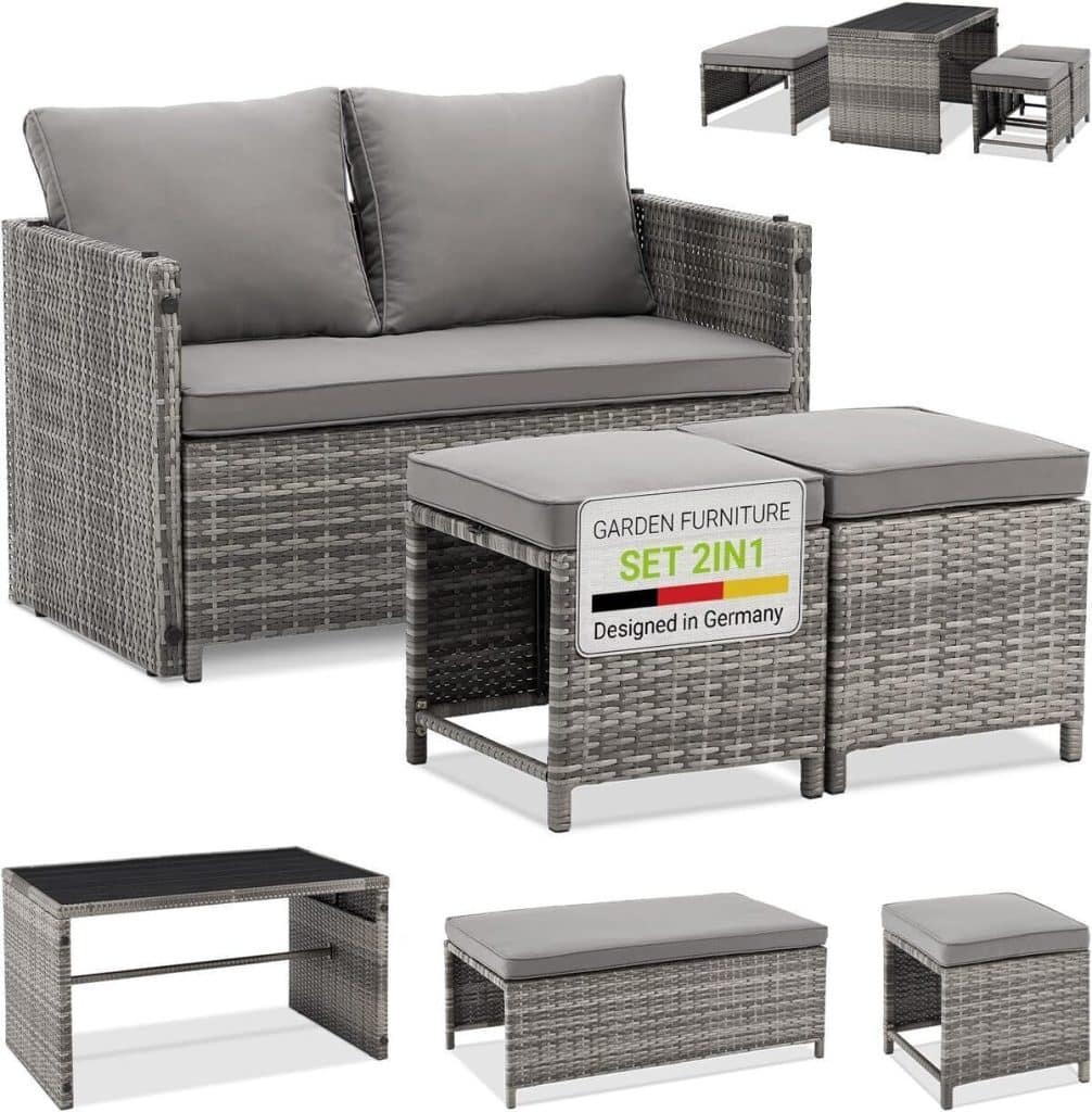 Test du mobilier de jardin Juskys Jamaika en polyrotin